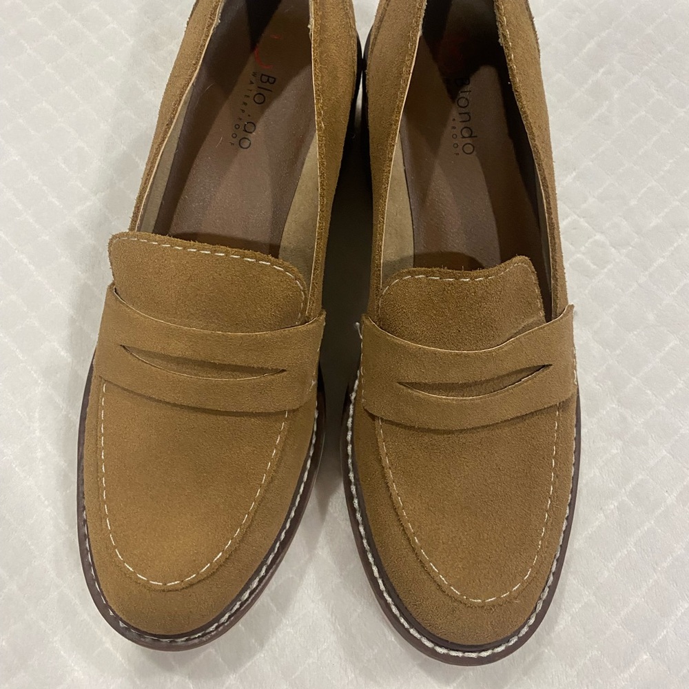 Blondo Dulce Brown Suede Chunky Loafers